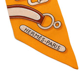 エルメス ツイリー HARNAIS DES PRESIDENTS 大統領の馬具 スカーフ オレンジ マルチカラー シルク レディース HERMES 【中古】